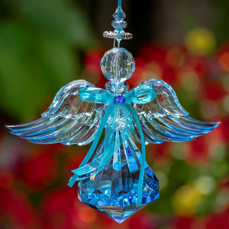 Hanging Blue Acrylic Angel Ornaments in 6 Assorted Styles