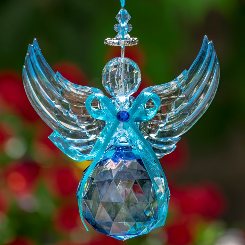 Hanging Blue Acrylic Angel Ornaments in 6 Assorted Styles