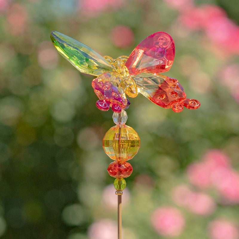 22" Tall Five Tone Acrylic Butterfly Pot Stake in 6 Assorted Colors