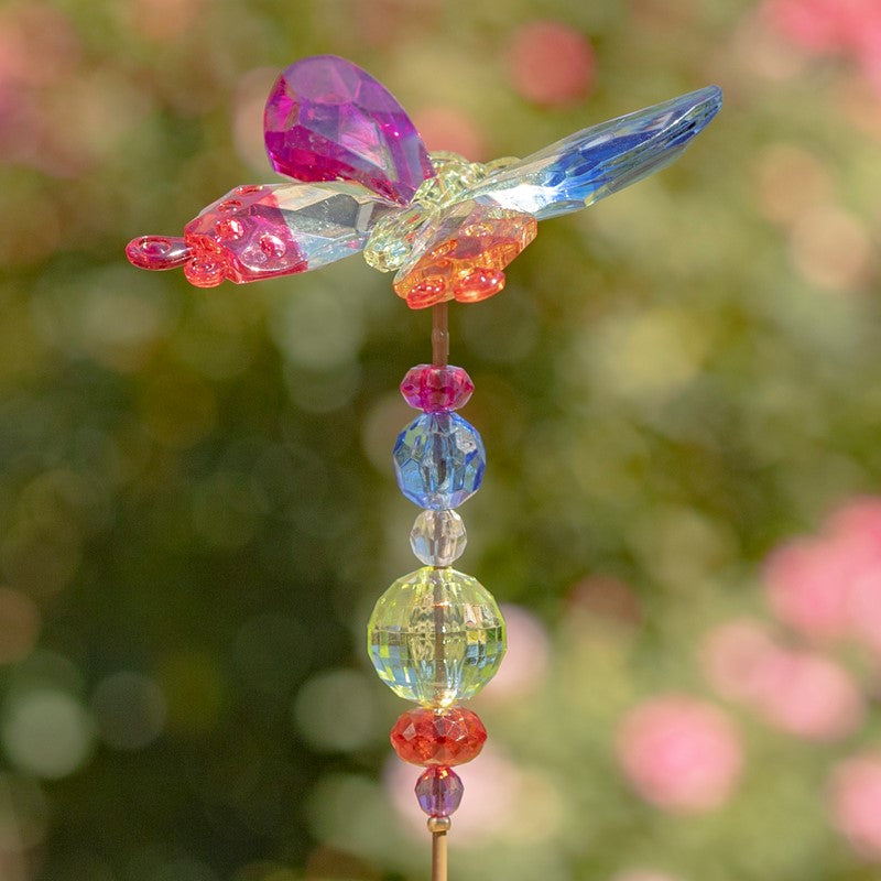 22" Tall Five Tone Acrylic Butterfly Pot Stake in 6 Assorted Colors