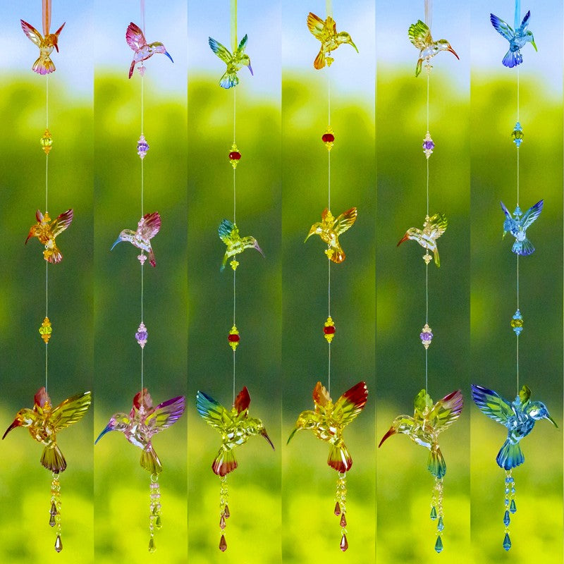 Five Tone Acrylic 3-Piece Hummingbird Chain in 6 Assorted Colors
