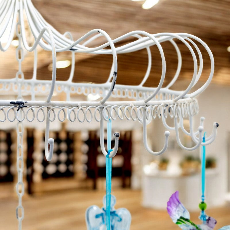 Elegant Hanging Chandelier Display Decoration with Hooks in White "London 1820"