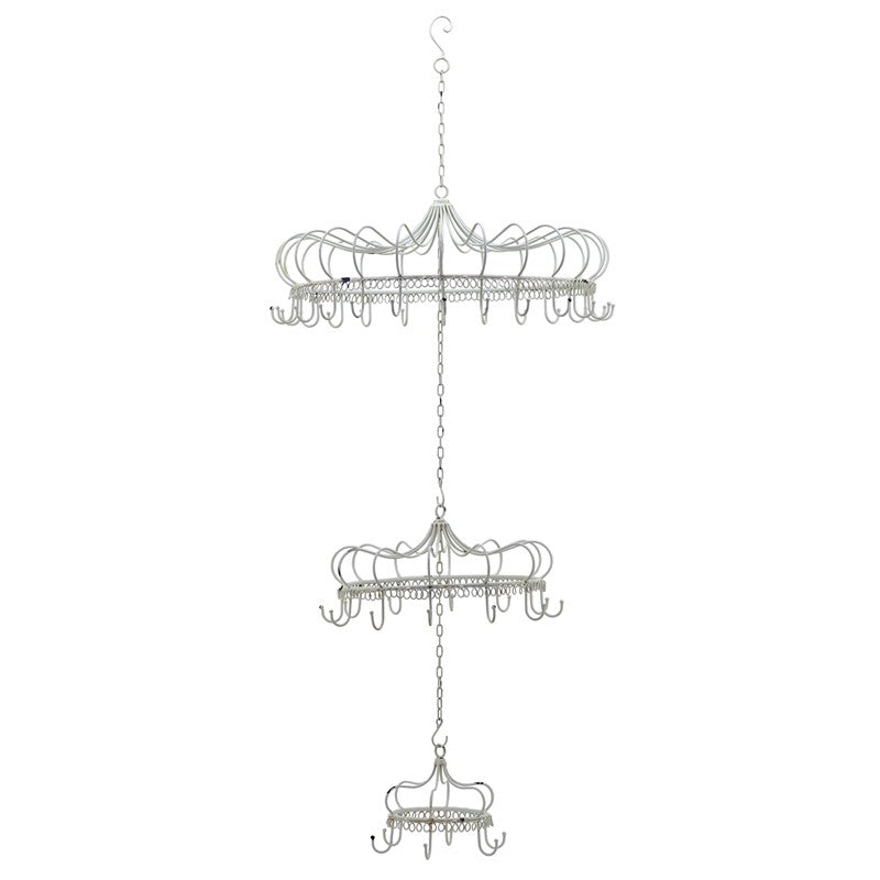 Elegant Hanging Chandelier Display Decoration with Hooks in White "London 1820"