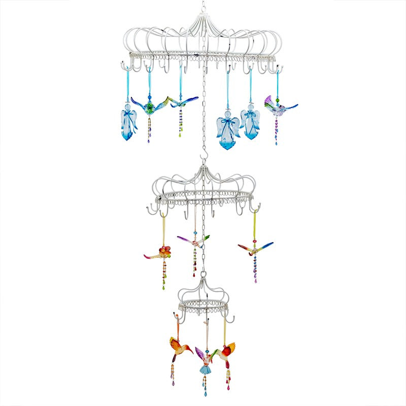 Elegant Hanging Chandelier Display Decoration with Hooks in White "London 1820"