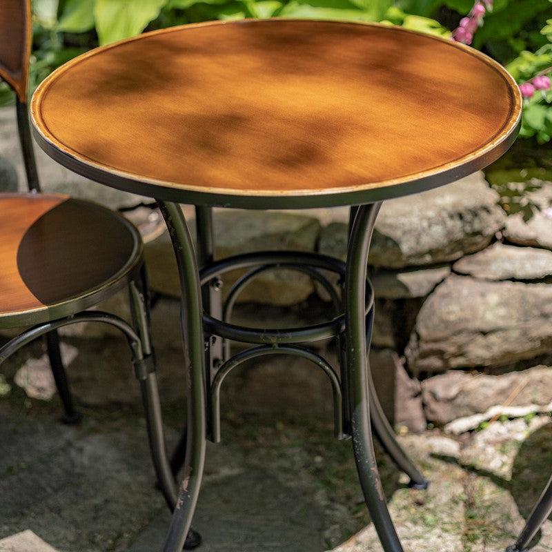 3 Piece Round Top Iron Bistro Set In Antique Copper "Paris 1968"